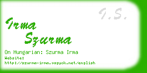 irma szurma business card